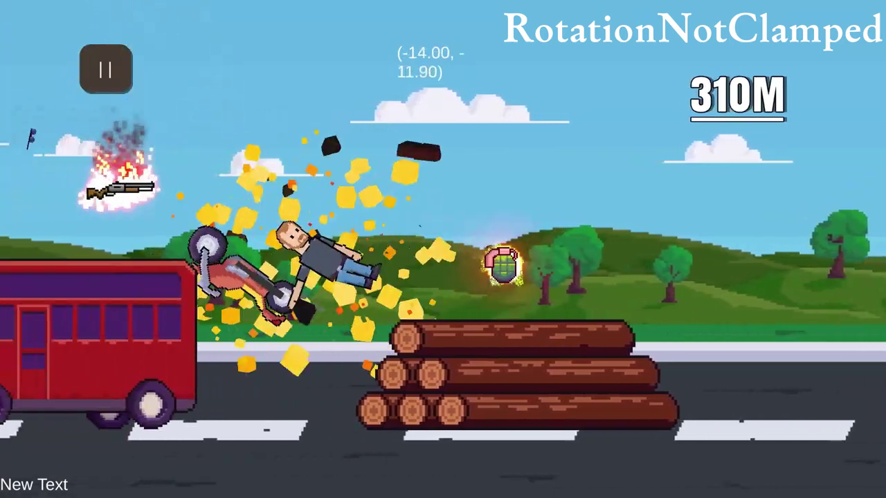 Charles On Chain gameplay showing the rider colliding with an obstacle