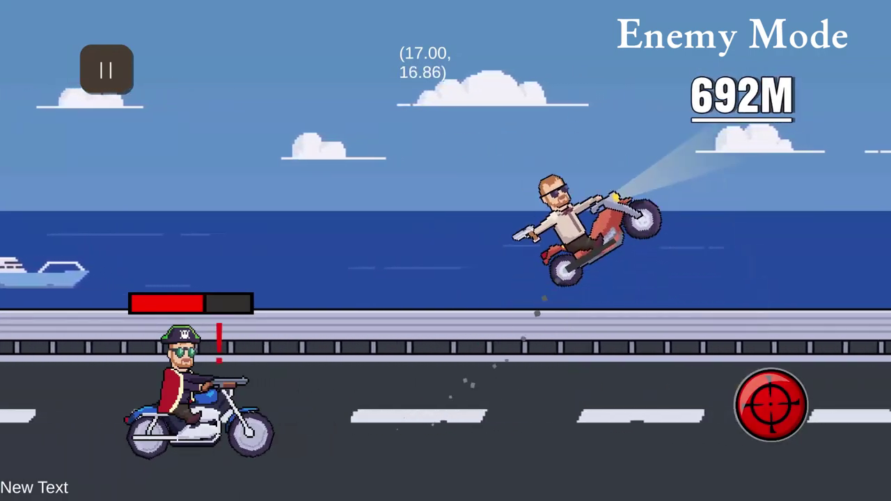 Charles On Chain enemy-mode gameplay showing the rider aiming at an enemy